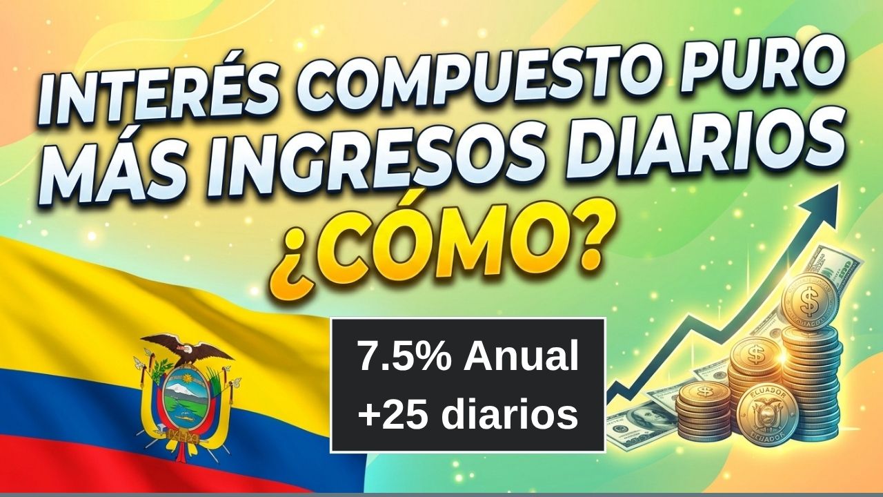 💸 Interés Compuesto Puro + Ingresos Diarios y Crecientes en Ecuador ¿Cómo es esta inversión?